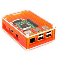 Pibow Tangerine Case voor Raspberry Pi Board 3, 2 en Model B+ Acryl Protect