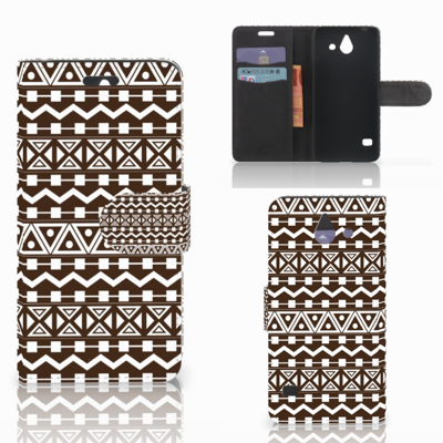 Huawei Ascend Y550 Telefoon Hoesje Aztec Brown