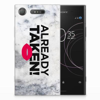 Sony Xperia XZ1 Siliconen hoesje met naam Already Taken White Sony Xperia XZ1 Siliconen hoesje met naam Already Taken White