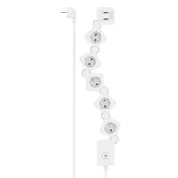 Hama Stekkerdoos 5-voudig USB-A 12W Flexibel Schakelaar 1,4 M Wit - thumbnail