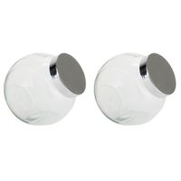 2x Glazen voorraadpotten/snoeppotten 2000 ml 17 x 17 cm