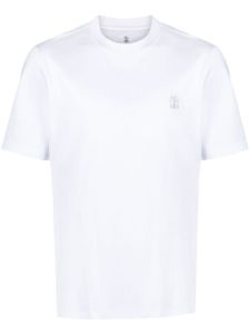 Brunello Cucinelli t-shirt en coton à logo imprimé - Blanc