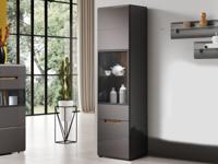 Vitrinekast HERCULE 1 deur (links) antraciet/appenzeller zonder led