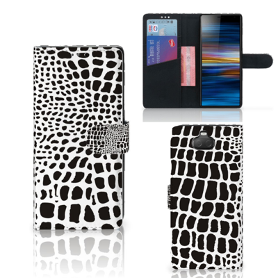 Sony Xperia 10 Plus Telefoonhoesje met Pasjes Slangenprint