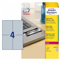 Avery-Zweckform L6134-20 Etiketten voor typeplaatjes 105 x 148 mm Polyester folie Zilver 80 stuk(s) Permanent hechtend Laser (zwart/wit), Kopiëren (zwart/wit),