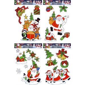 Kerst raamstickers/raamdecoratie kerstman plaatjes set