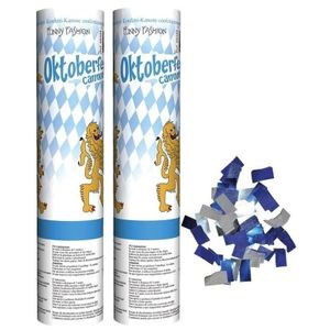 2x Oktoberfest confetti kanonnen 20 cm