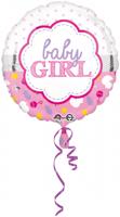 Amscan folieballon Baby Girl 43 cm roze/wit