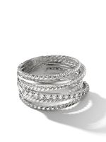 David Yurman bague en argent sterling Crossover ornée de diamants - thumbnail