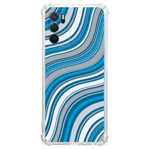 OPPO A16 | A16s | A54s Doorzichtige Silicone Hoesje Waves Blue