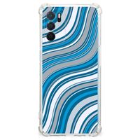 OPPO A16 | A16s | A54s Doorzichtige Silicone Hoesje Waves Blue - thumbnail