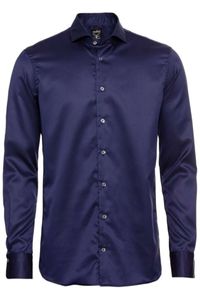 van Laack Meisterwerk Slim Fit Overhemd Marine, Effen