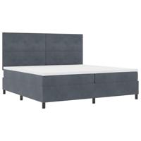 vidaXL Boxspringbed met matras en LED fluweel donkergrijs 200x200 cm