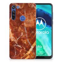 Motorola Moto G8 TPU Siliconen Hoesje Marmer Bruin