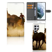 Samsung Galaxy S22 Ultra Telefoonhoesje met Pasjes Design Cowboy - thumbnail