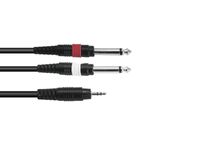 OMNITRONIC Adaptercable 3.5 Jack/2xJack 1m bk