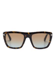 TOM FORD Eyewear lunettes de soleil Alberto à effet écailles de tortue - Marron