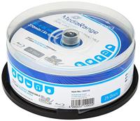 MediaRange BD-R Dual Layer 50GB 6-voudige schrijfsnelheid, volledig bedrukbaar, 25 stuks cakebox
