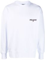 MSGM sweat en coton à logo imprimé - Blanc