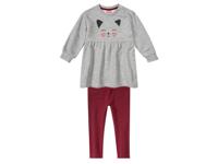 lupilu Meisjes jurk met legging (98/104, Grijs/rood)