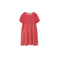 Mango Kids gebloemde jurk van gerecycled polyester rood