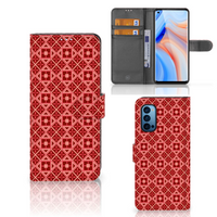 OPPO Reno 4 Pro 5G Telefoon Hoesje Batik Rood - thumbnail