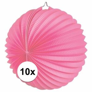 10x Roze feest lampionnen 22 cm   -