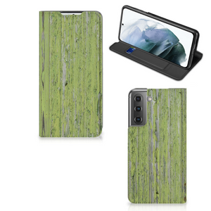 Samsung Galaxy S21 FE Book Wallet Case Green Wood