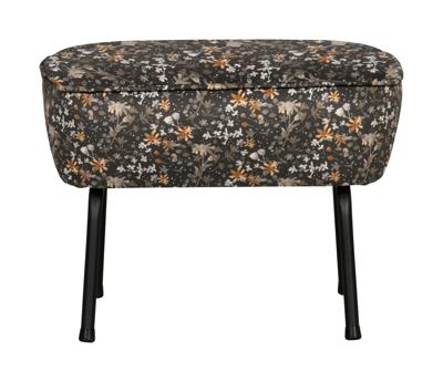 BePureHome Hocker 'Vogue' Velvet, kleur Flower Zwart