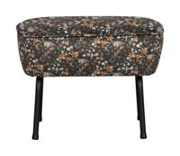 BePureHome Hocker 'Vogue' Velvet, kleur Flower Zwart