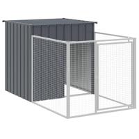 vidaXL Hondenhok met dak 110x201x110 cm gegalvaniseerd staal antraciet, hondenkennel, hondenverblijf, huisdierenhok, hondenbench, dierenverblijf