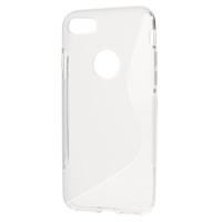 Shop4 - iPhone SE (2020) Hoesje - Zachte Back Case S Shape Transparant