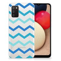 Samsung Galaxy A02s TPU bumper Zigzag Blauw