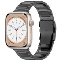 By Qubix - Titanium H-type schakelband - Zwart - Compatible met Apple Watch 38mm / 40mm / 41mm / 42mm - Compatible Apple watch bandjes