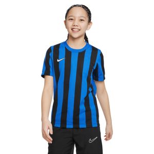 Nike Striped Division IV Voetbalshirt Kids Blauw Zwart