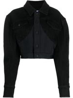 Mugler veste crop en jean - Noir - thumbnail