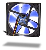 NoiseBlocker BlackSilent XE1 PC-ventilator Zwart, Blauw (transparant) (b x h x d) 92 x 92 x 25 mm - thumbnail