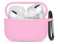 Hoesje geschikt voor Apple Airpods Pro - Softcase - Sleutelhanger - Cover - Extra dun - Siliconen - Roze