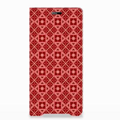Sony Xperia XZ3 Hoesje met Magneet Batik Rood Sony Xperia XZ3 Hoesje met Magneet Batik Rood