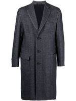 Brioni manteau en laine à simple boutonnage - Bleu