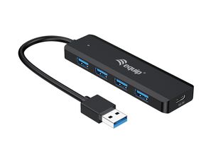 Equip 4-Port-USB-3.2 Gen 1-Hub und Adapter für USB-C USB-C (USB 3.2 Gen 2) multiport hub 5 poorten Zwart