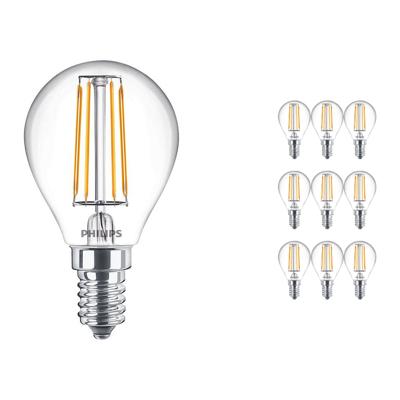 Voordeelpak 10x Philips Klassiek LEDLuster E14 P45 4.3W 827 Helder | Zeer Warm Wit - Vervangt 40W
