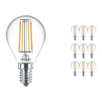 Voordeelpak 10x Philips Klassiek LEDLuster E14 P45 4.3W 827 Helder | Zeer Warm Wit - Vervangt 40W