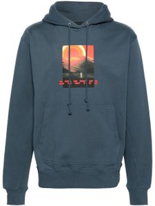 Helmut Lang hoodie en coton à imprimé graphique - Bleu