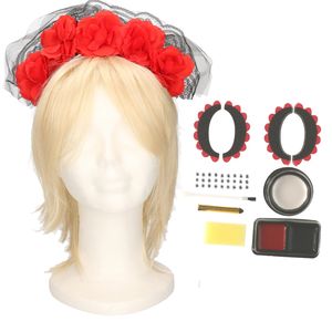 Verkleed setje Day of the Dead - sugar skull schmink en diadeem - Halloween/Carnaval accessoires