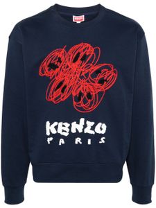 Kenzo sweat Varsity Drawn à fleurs brodées - Bleu