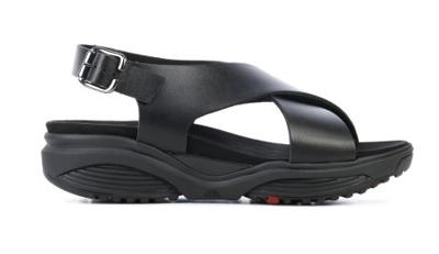 Xsensible Stretchwalker Dames Sandalen in Leder (Zwart)