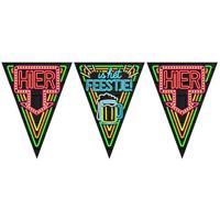 Neon Party Vlaggen - Feestje (10 m)