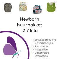 Wasbare luier huurpakket - Newborn - april