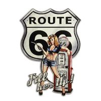 Wandbord Route 66 Fill her up